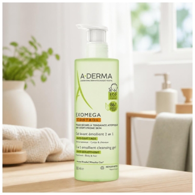 A-Derma Aderma Exomega Gel Lavant Émollient 2En1 Corps et Cheveux 500 ml