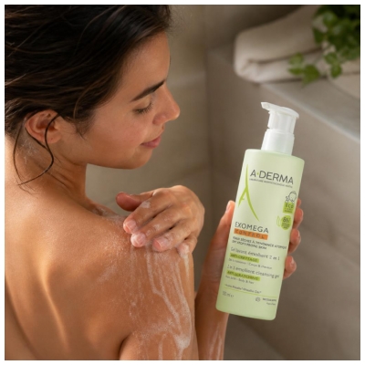 A-Derma Aderma Exomega Gel Lavant Émollient 2En1 Corps et Cheveux 500 ml