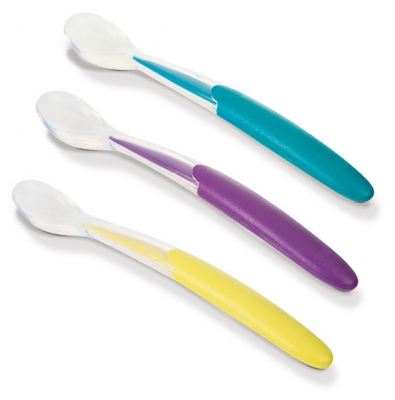 Nuk 3 Cuillères Souples Silicone 4M+