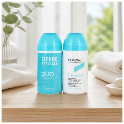 Noreva Duo Deolianeéodorant Roll-On Dermo-Actif 24H 2 X 50 ml