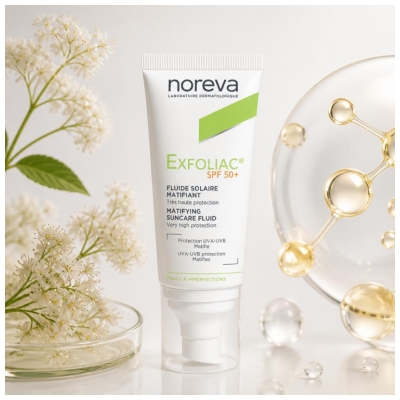 Noreva Exfoliac Fluide Solaire Matifiant 40 ml
