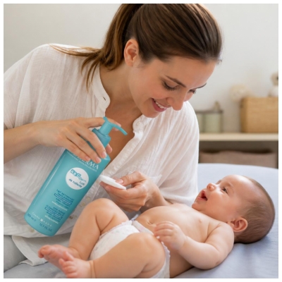 Bioderma Abcderm Lait de Toilette Nettoyant Visage et Corps Bébé 500 ml