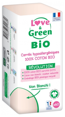Love & Green Cotons Bio Carrés X60