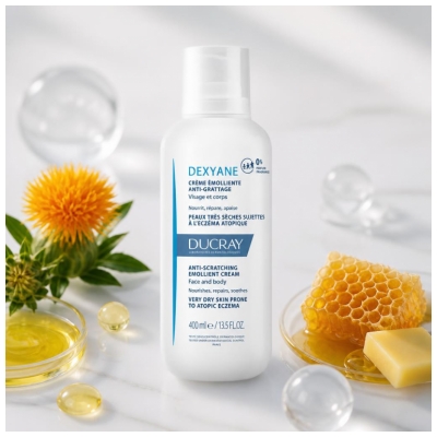 Ducray Dexyane Crème Émolliente Anti-Grattage Peaux Trèsèches et à Tendance Atopique 400 ml