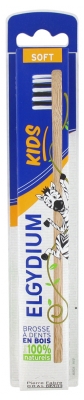 Pierre Fabre Oral Care Elgydium Enfant Brosse à Dent Bois Eco Conçu 2/6 Ans - Couleur : Zèbre