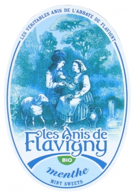 Les Anis de Flavigny Boîte Ovale 50 g Menthe Bio