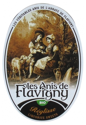 Les Anis de Flavigny Boîte Ovale 50 g Réglisse Bio