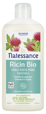 Natessance Huile de Ricin Bio Équitable - Fortifie et Régénère