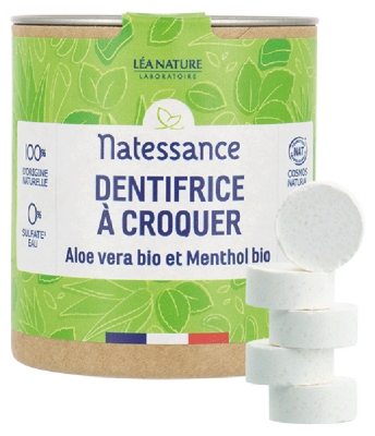 Natessance Dentifrice à Croquer Aloe Vera Bio et Menthol Bio