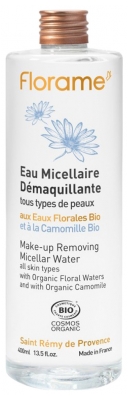 Florame Eau Micellaire Démaquillante Eaux Florales et Camomille Bio 400 ml