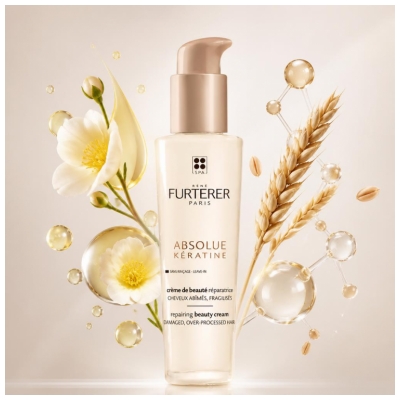 René Furterer Absolue Kératine Crème de Beauté Réparatrice - Soin Sans Rinçage à la Kératine Végeratine 100 ml