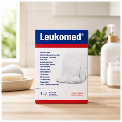 Essity Leukomed 5 Pansements Absorbants Non-Tissés 8 x 10 cm