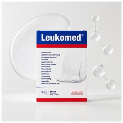 Essity Leukomed 5 Pansements Absorbants Non-Tissés 8 x 10 cm