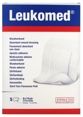 Essity Leukomed 5 Pansements Absorbants Non-Tissés 8 x 10 cm