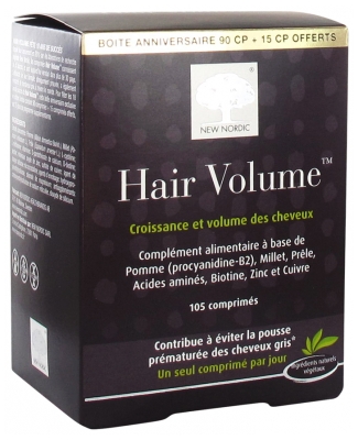Complément Alimentaire Hair Volume 90 Comprimés + 15 Comprimés Bonus