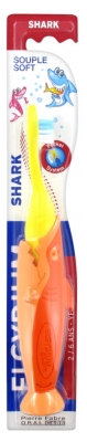 Pierre Fabre Oral Care Elgydium Brosse à Dents Junior 7/12 Ans Shark 1 U - Couleur : Orange et Jaune