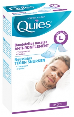 Quies Bandelette Anti-Ronflement Petite Taille - Boite de 24 Bandelettes - Taille : L