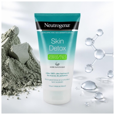 Le Petit Marseillais Neutrogena Skin Détox Masque Argile Purifiant 2-en-1 Tube 150 ml
