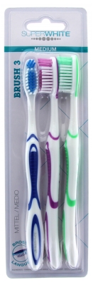 Superwhite Brush Sw X 3 Médium Avec Gratte Langue
