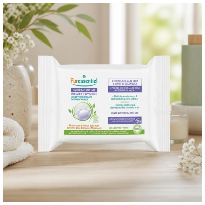 Puressentiel Lingettes Intimes Quotidiennes Certifiées Bio - X25