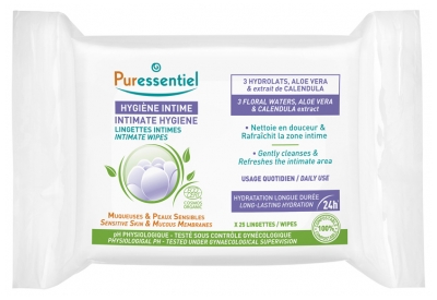 Puressentiel Lingettes Intimes Quotidiennes Certifiées Bio - X25