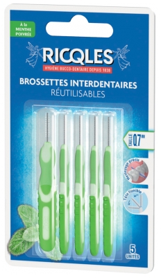 Ricqlès Brossettes Interdentaires Réutilisables 5 Unités - Taille : 0,7 mm