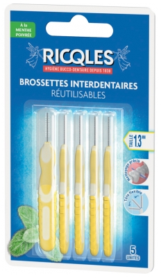 Ricqlès Brossettes Interdentaires Réutilisables 5 Unités - Taille : 1,3 mm