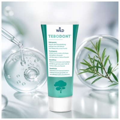 Tebodont Dentifrice Avec de L‘Huile D‘Arbre à Thé Sans Fluorure 75 ml
