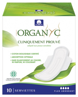 Organyc Serviette Coton Bio Gots Super Bte 10