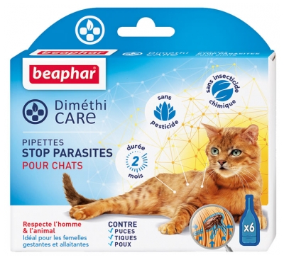 Beaphar Diméthicare Pipettes Stop Parasites Pour Chats
Au Diméthicone - 6 Pipettes X 1 ml