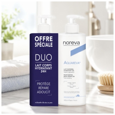 Noreva Aquareva Duo Lait Corporel Hydratant 24H 2 X 400 ml