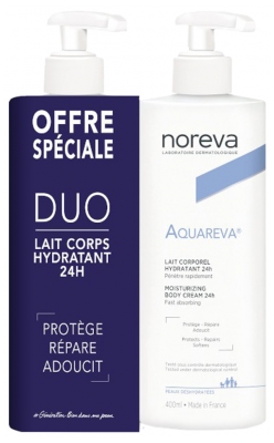 Noreva Aquareva Duo Lait Corporel Hydratant 24H 2 X 400 ml