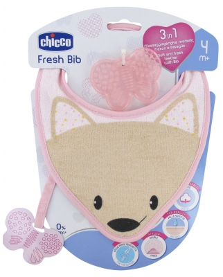 Chicco Bavoir de Dentition Fresh Rose 4M+