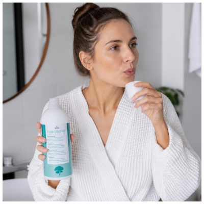 Wild Tebodont Bain de Bouche Avec de L‘Huile D‘Arbre à Thé Sans Fluorure 500 ml