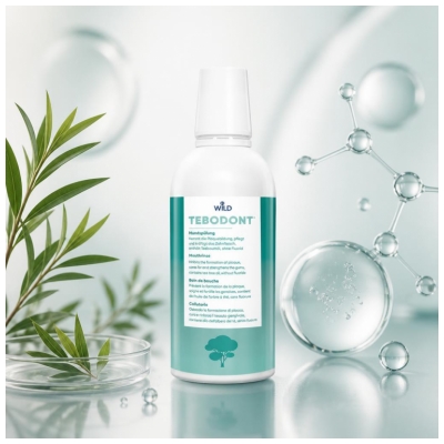 Wild Tebodont Bain de Bouche Avec de L‘Huile D‘Arbre à Thé Sans Fluorure 500 ml
