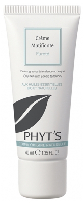 Crème Matifiante Purifiante BIO pour Peaux Grasses et Mixtes - 40 ml
