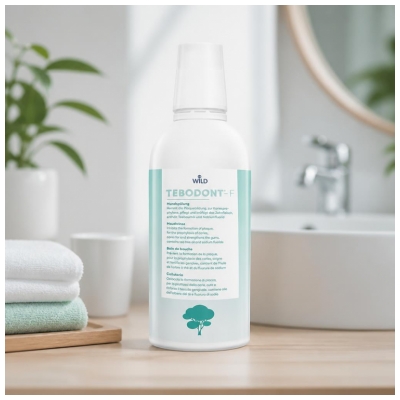 Wild Tebodont F Bain de Bouche Avec de L‘Huile D‘Arbre à Thé 500 ml