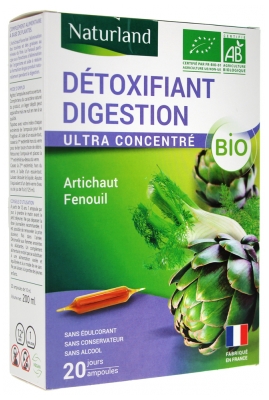 Naturland Complexe Détoxifiant Bio - 30 Ampoules Buvables de 15 ml