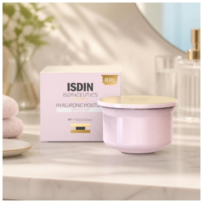 Isdin Isdinceutics Recharge Crème de Jour Hyaluronic Moisture Hydratante et Anti-Âge Peaux Sensibles 50 g