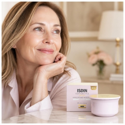 Isdin Isdinceutics Recharge Crème de Jour Hyaluronic Moisture Hydratante et Anti-Âge Peaux Sensibles 50 g