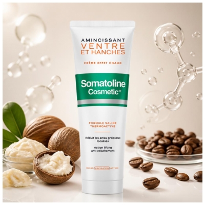 Somatoline Cosmetic Amincissant Ventre et Hanches Thermoactive 250 ml (Nouveauté 2023)