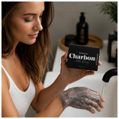Les Petits Bains de Provence Charbon Savon Purifiant au Charbon 100 g