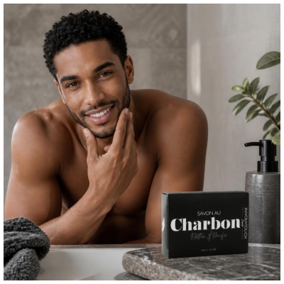 Les Petits Bains de Provence Charbon Savon Purifiant au Charbon 100 g