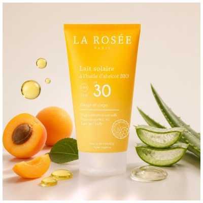 La Rosée Lait Solaire Spf30 à l'Huile d'Abricot Bio
