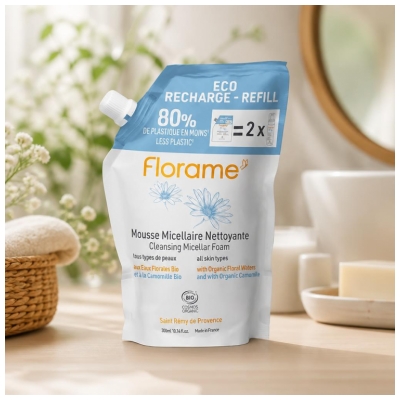 Florame Eco Recharge Mousse Micellaire Nettoyante 300 ml
