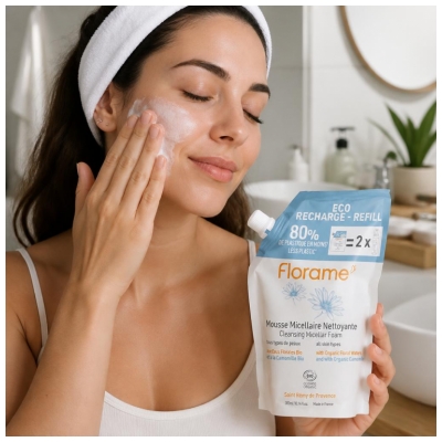 Florame Eco Recharge Mousse Micellaire Nettoyante 300 ml