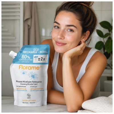 Florame Eco Recharge Mousse Micellaire Nettoyante 300 ml