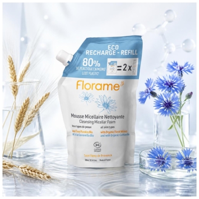 Florame Eco Recharge Mousse Micellaire Nettoyante 300 ml