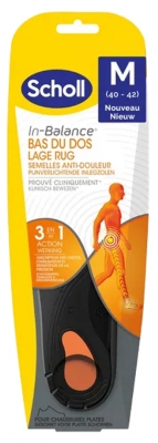 Scholl Semelles Anti-Douleur Bas du Dos Taille S Pointure 37-39.5 - 1 Paire - Taille : M