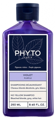 Phyto Shampooing Violet Déjaunissant - Cheveux Blonds Décolorés Gris Blancs - Flacon 250 ml